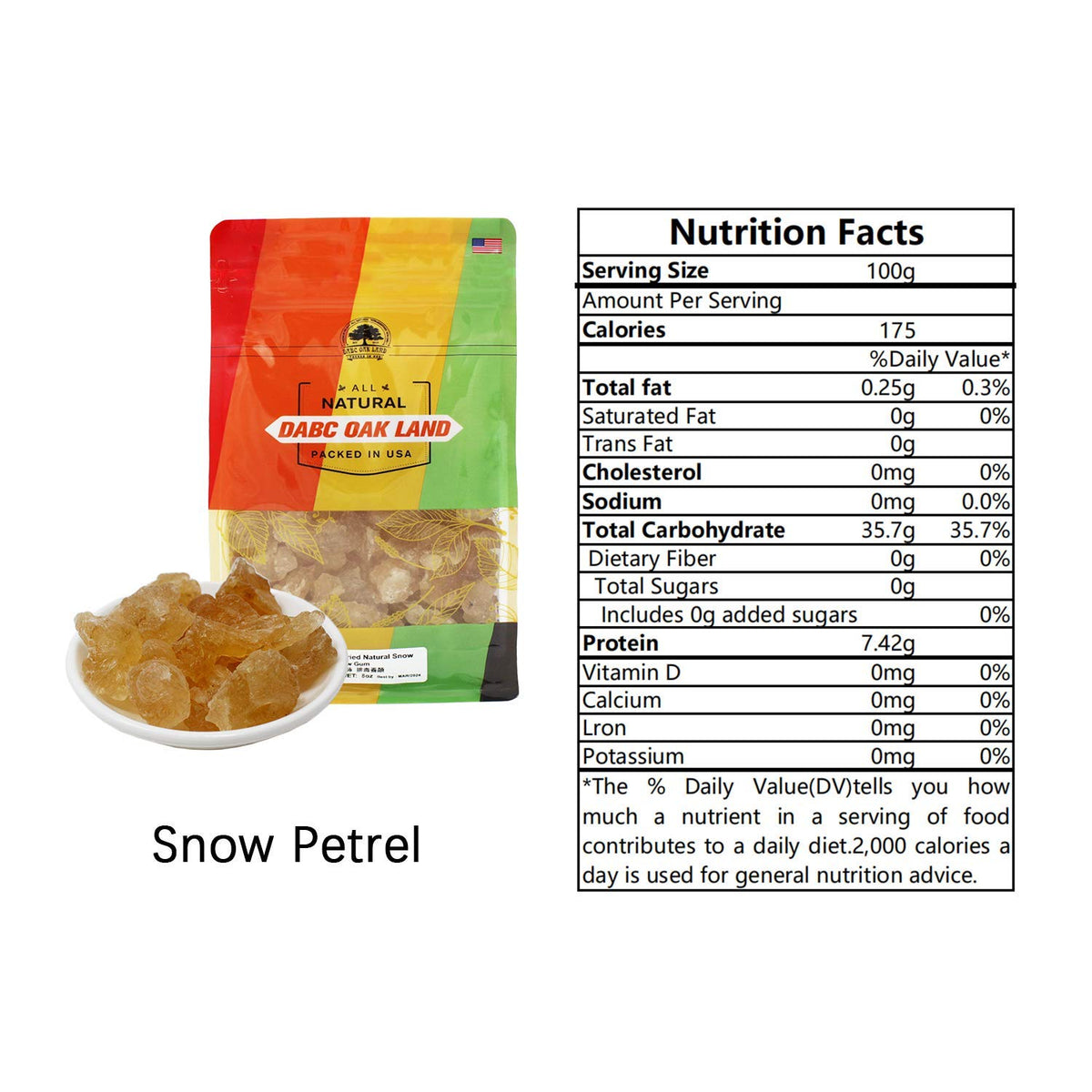 DABC OAK LAND Natural Wild Tragacanth Gum Snow Swallow - 8 oz - image 7