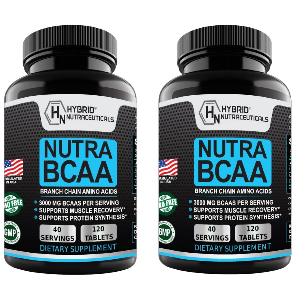 Hybrid Nutraceuticals Nutra BCAA 3000mg Branched Chain Amino Acids - 240 Tablets