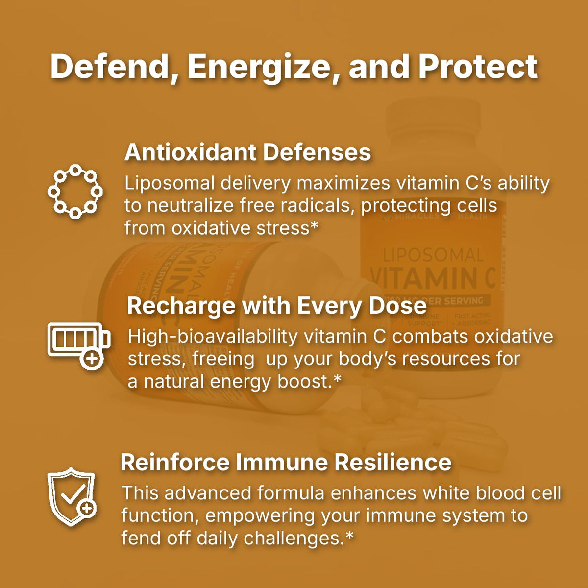 Miracles of Health Liposomal Vitamin C 2100mg - 180 Capsules - image 3