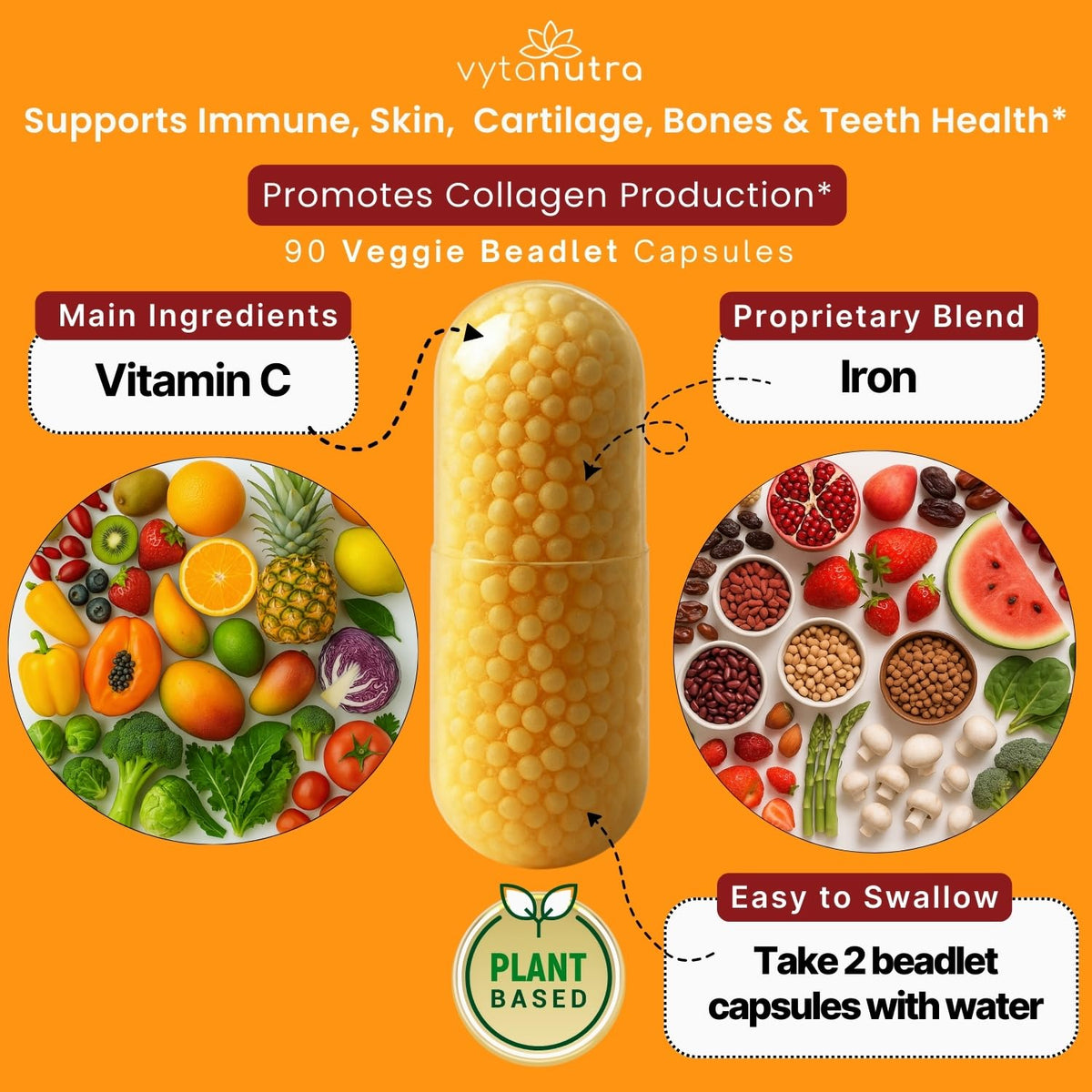 Vytanutra Immune Support Vitamin C with Iron - 90 Capsules - image 6