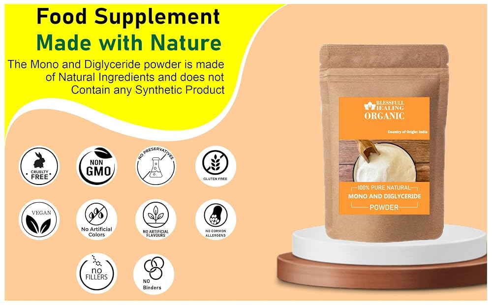 Blessfull Healing Organic Mono and Diglyceride Powder 100% Pure