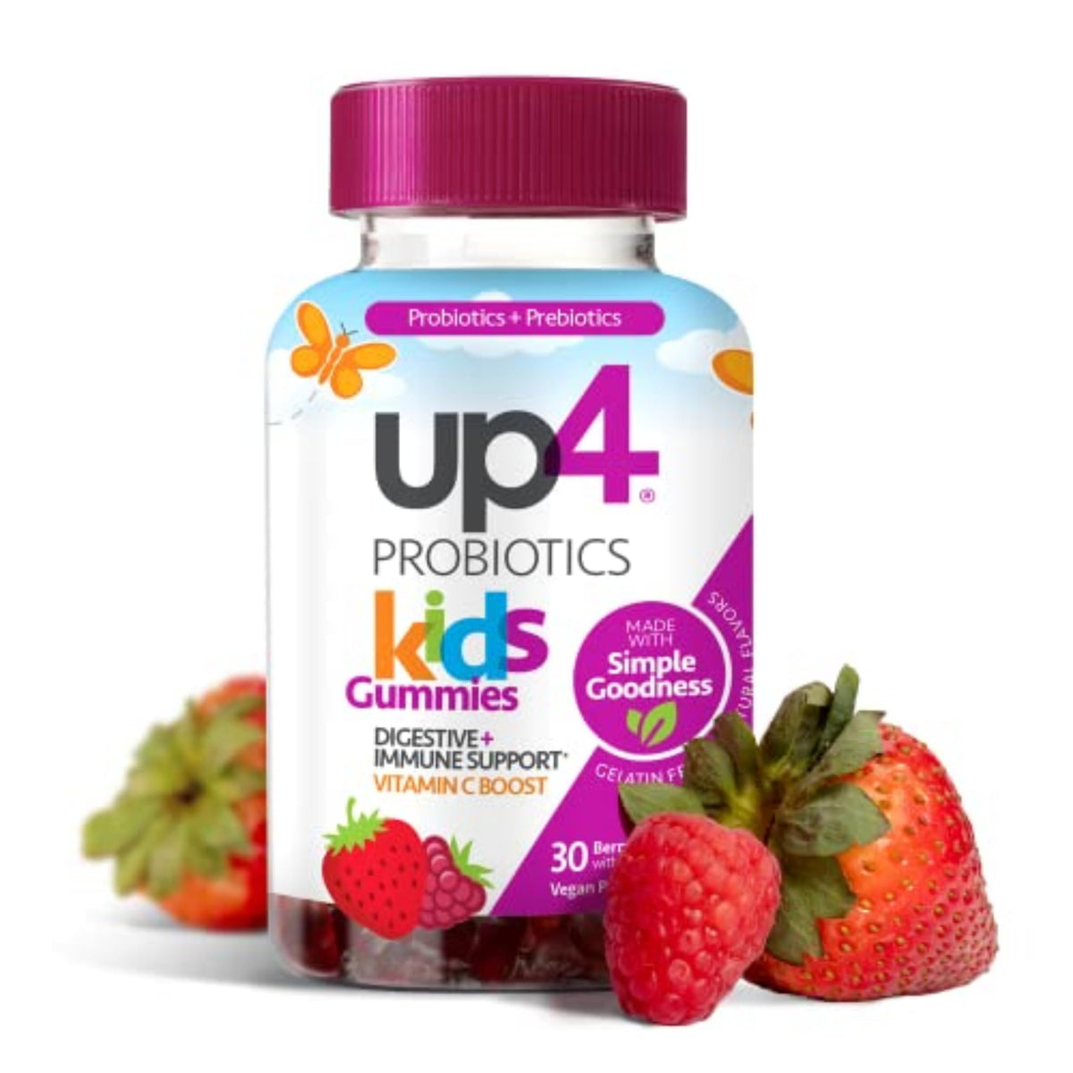 up4 Kids Probiotic Gummies with Prebiotics & Vitamin C - 30 Gummies