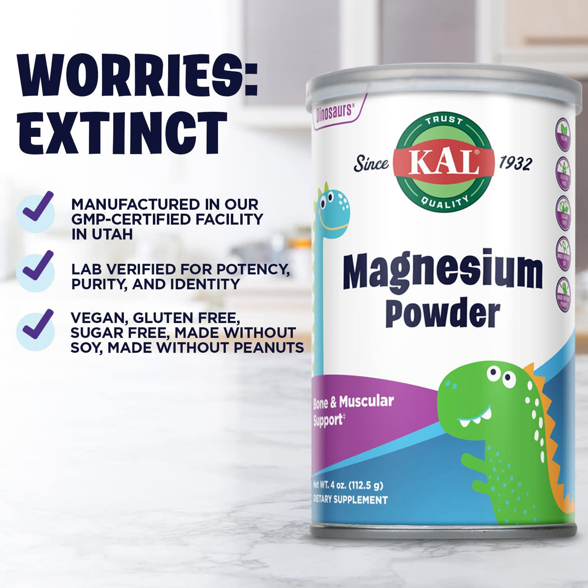 KAL Magnesium Citrate Powder for Kids - 90 Servings - image 4
