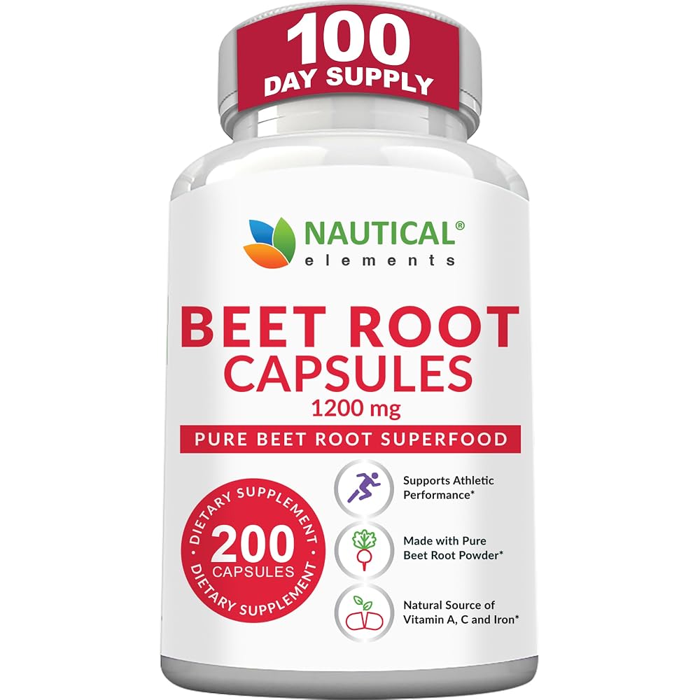 Nautical Elements Beet Root Capsules 1200mg - 200 Capsules