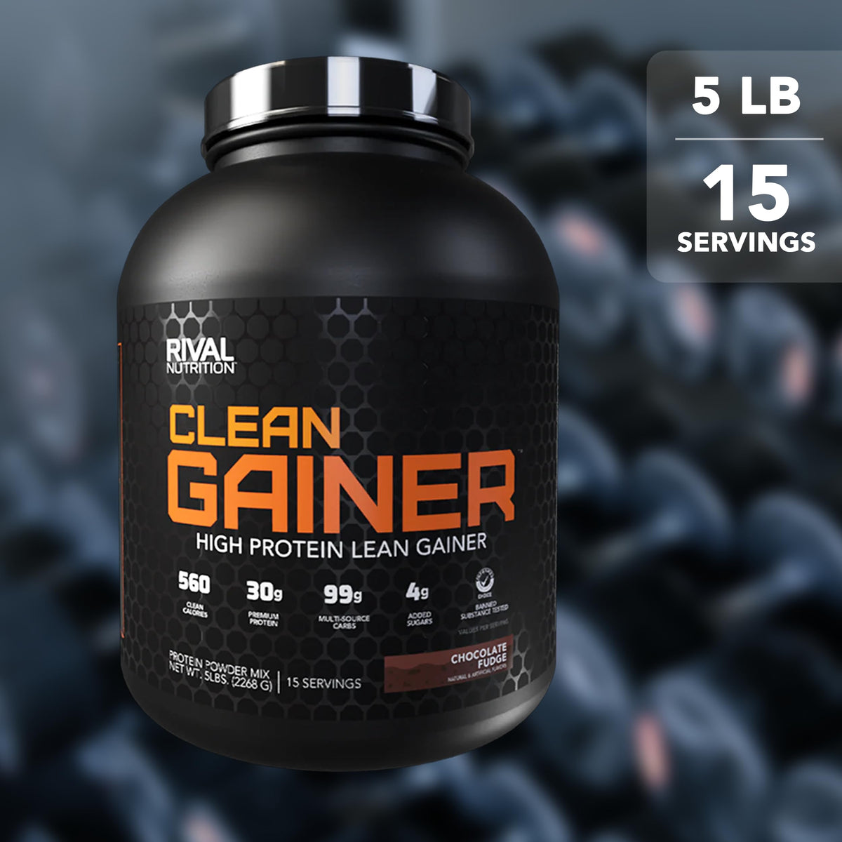 Rival Nutrition Clean Gainer Protein Powder Chocolate Fudge - 5 lb - image 4