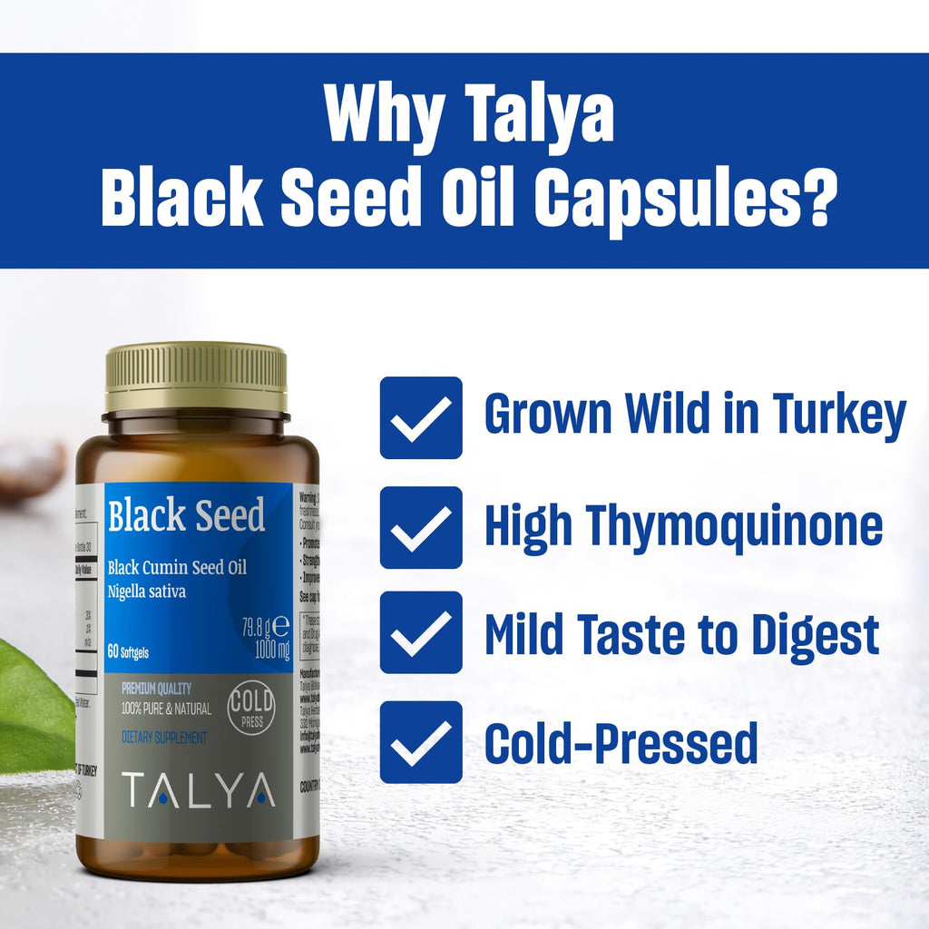 TALYA Black Seed Oil Softgel Immune Support - 60 Softgels - image 3