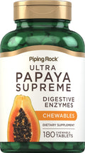 Piping Rock Papaya Digestive Enzymes Chewable - 180 Tablets