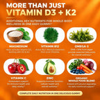 Nextdia Vitamin D3 K2 MK7 Gummies 5000IU with Magnesium Zinc