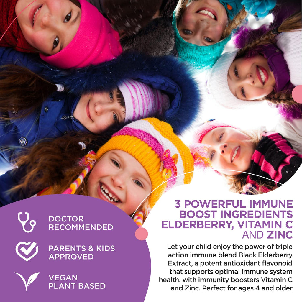 RUWAA NUTRITION Sambucus Elderberry Gummies for Kids with Zinc