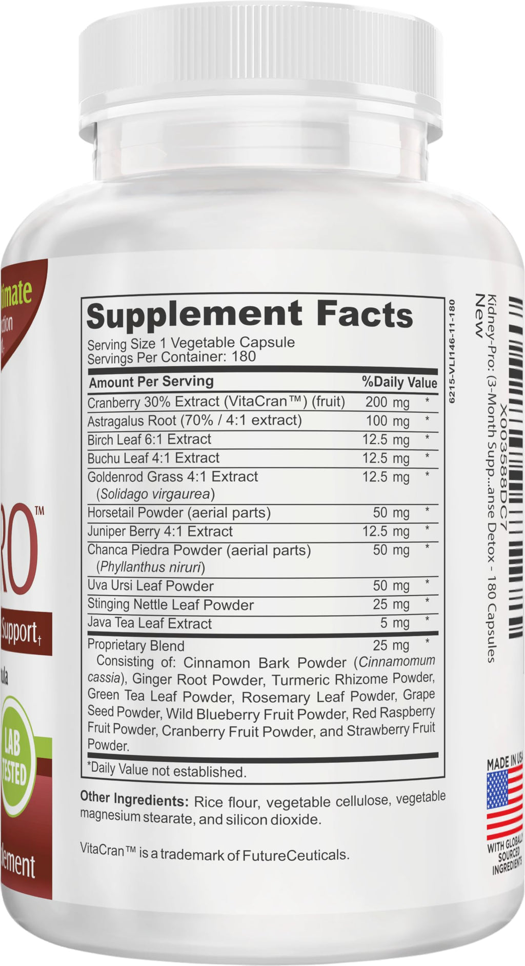 Elevate Recovery Kidney-PRO Kidney Support Complex - 180 Vegetarian Capsules - image 2