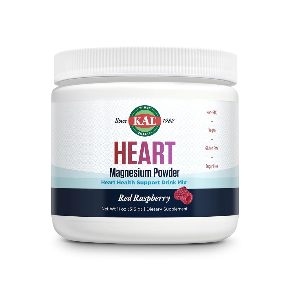 KAL Heart Magnesium Powder Red Raspberry for Heart Health - 70 Servings