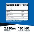 Nutricost Nitric Oxide Booster 2250mg - 180 Capsules - image 2