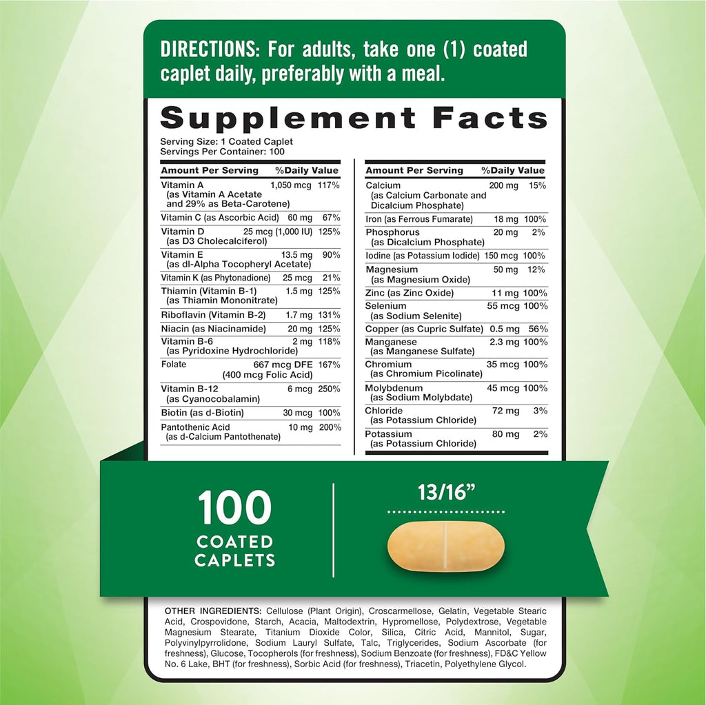 Nature's Truth ABC Complete Vitamins + Minerals Multivitamin - 100 Caplets - image 5