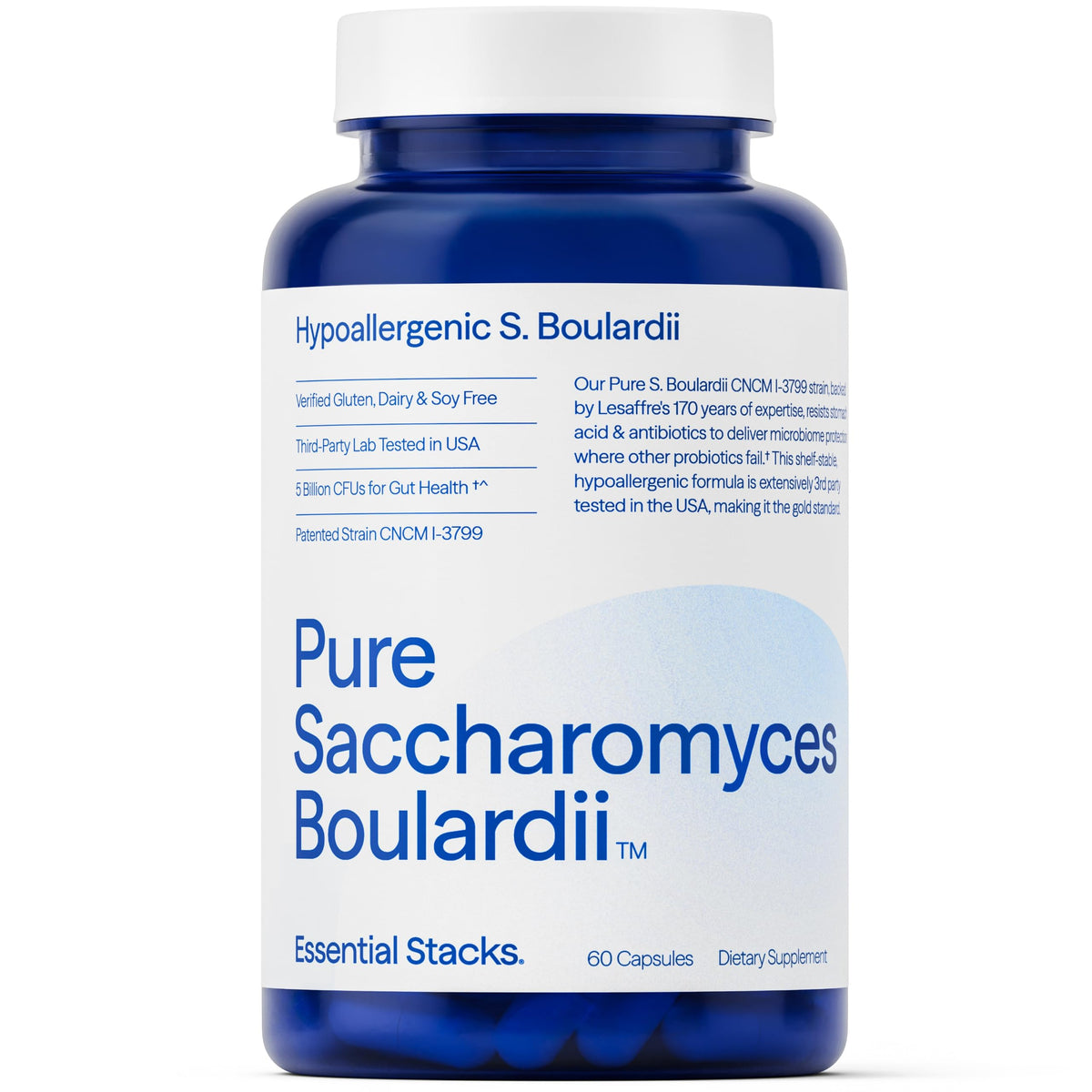 Essential Stacks Pure Saccharomyces Boulardii Probiotics 5 Billion CFU