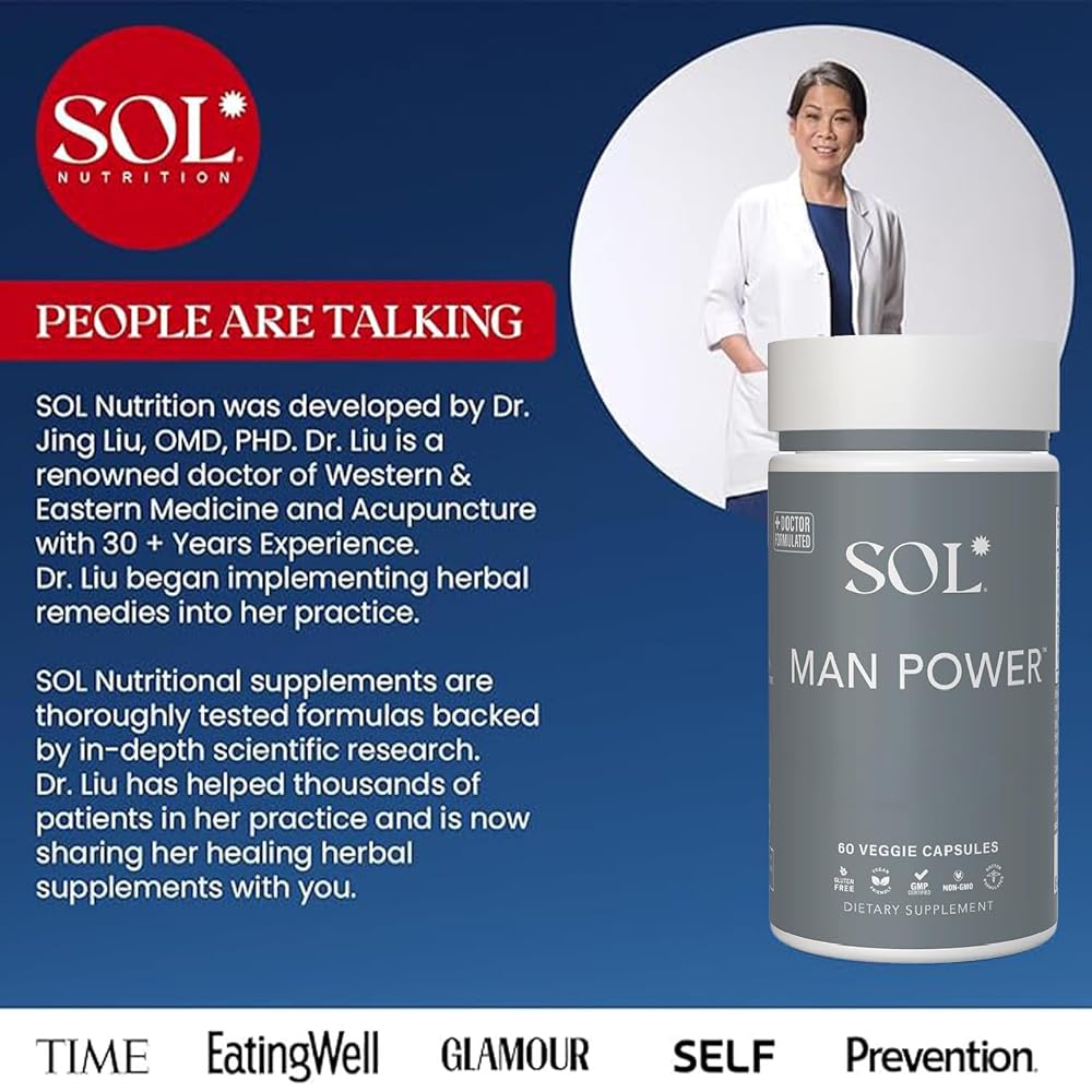 Sol Nutrition Man Power Capsules for Muscle Growth - 60 Count - image 3