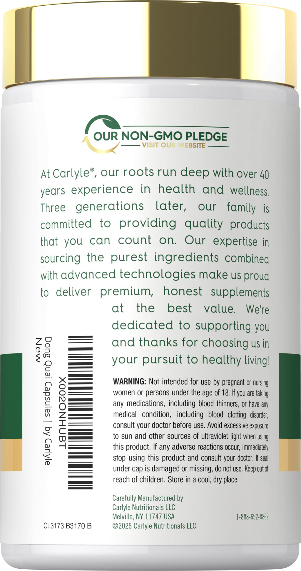 Carlyle Dong Quai Capsules - 250 Count - image 3