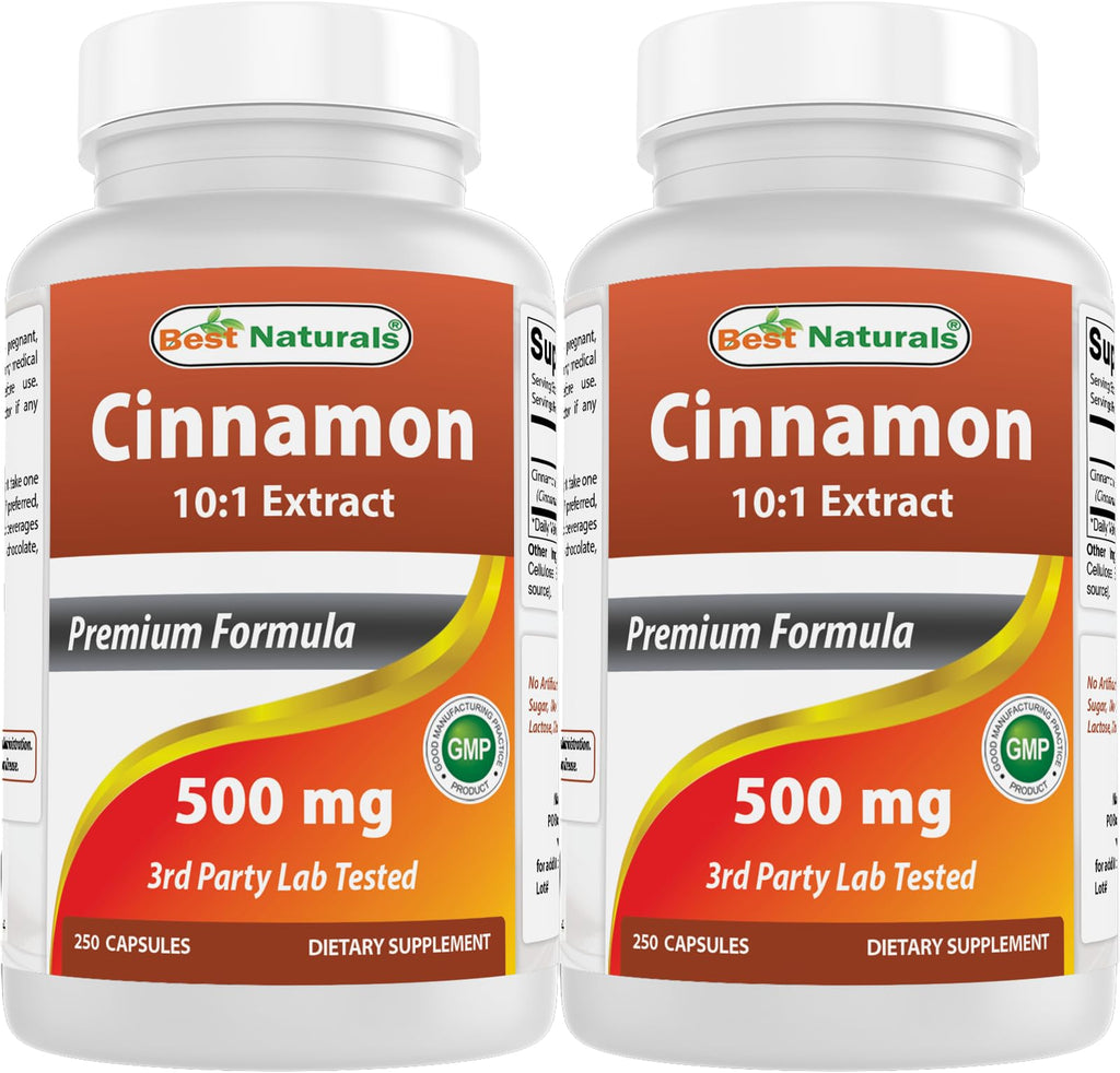 Best Naturals Cinnamon 500 mg - 250 Capsules
