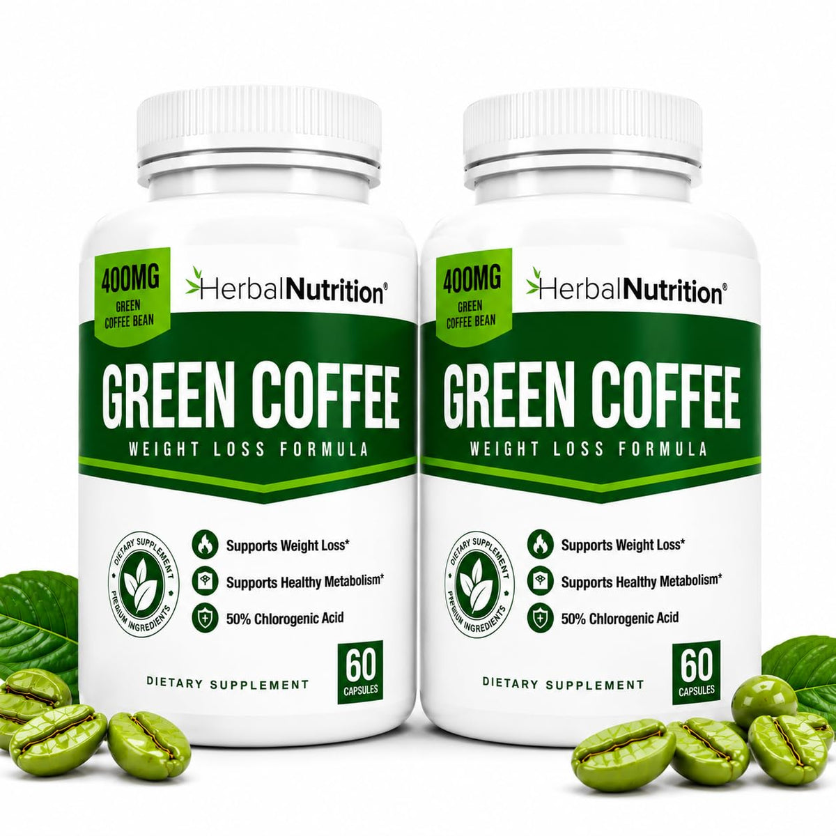 Herbal Nutrition Green Coffee Bean Extract 800mg - 60 Capsules