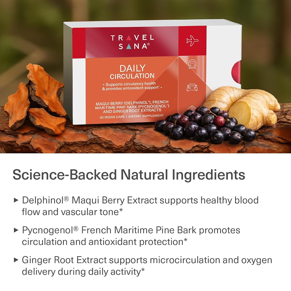 TRAVELSANA Daily Circulation Antioxidant Supplement - 30 Capsules - image 3