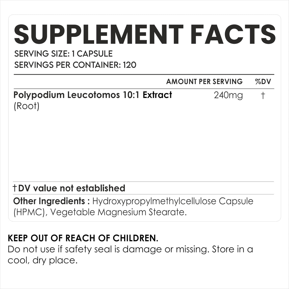 AMALTH Polypodium Leucotomos 240 mg Skin Support - 120 Capsules - image 2