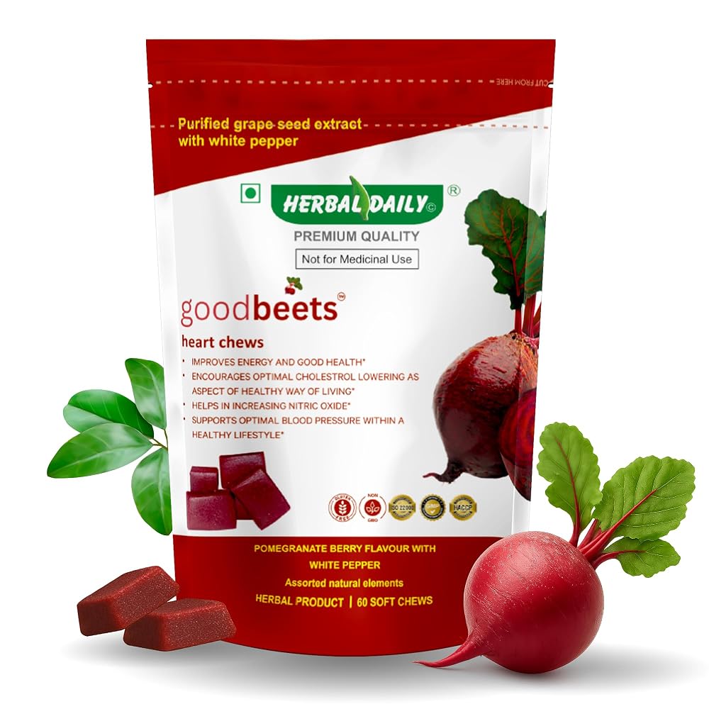 HERBAL DAILY Goodbeets Soft Chews Grape Seed Extract - 60 Count