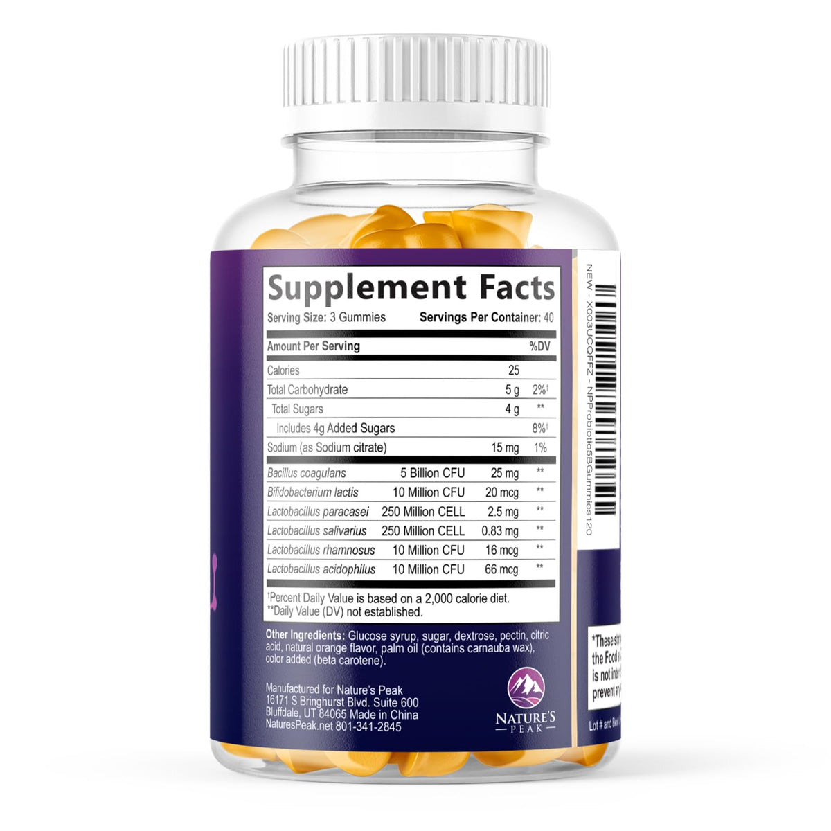 Nature's Peak Probiotic Gummies - 5 Billion CFU - Advanced Probiotics