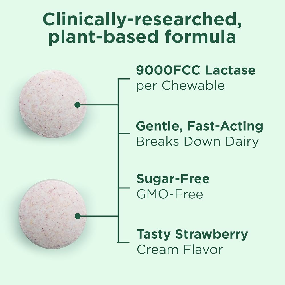Yuve Natural Lactase Enzyme 9000 FCC Dairy Relief - 30 Chewables - image 3