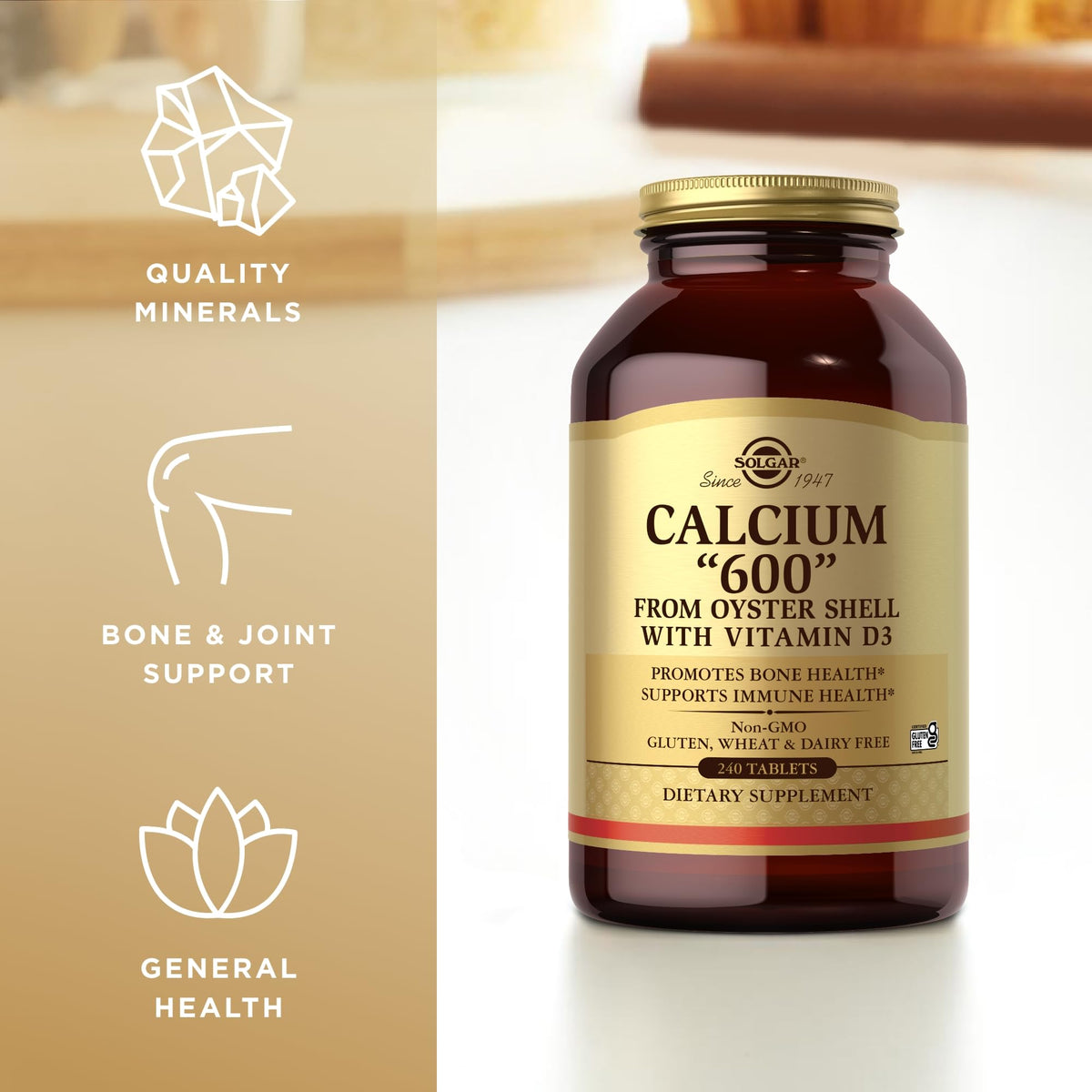 Solgar Calcium 600 with Vitamin D3 - 480 Tablets - image 4