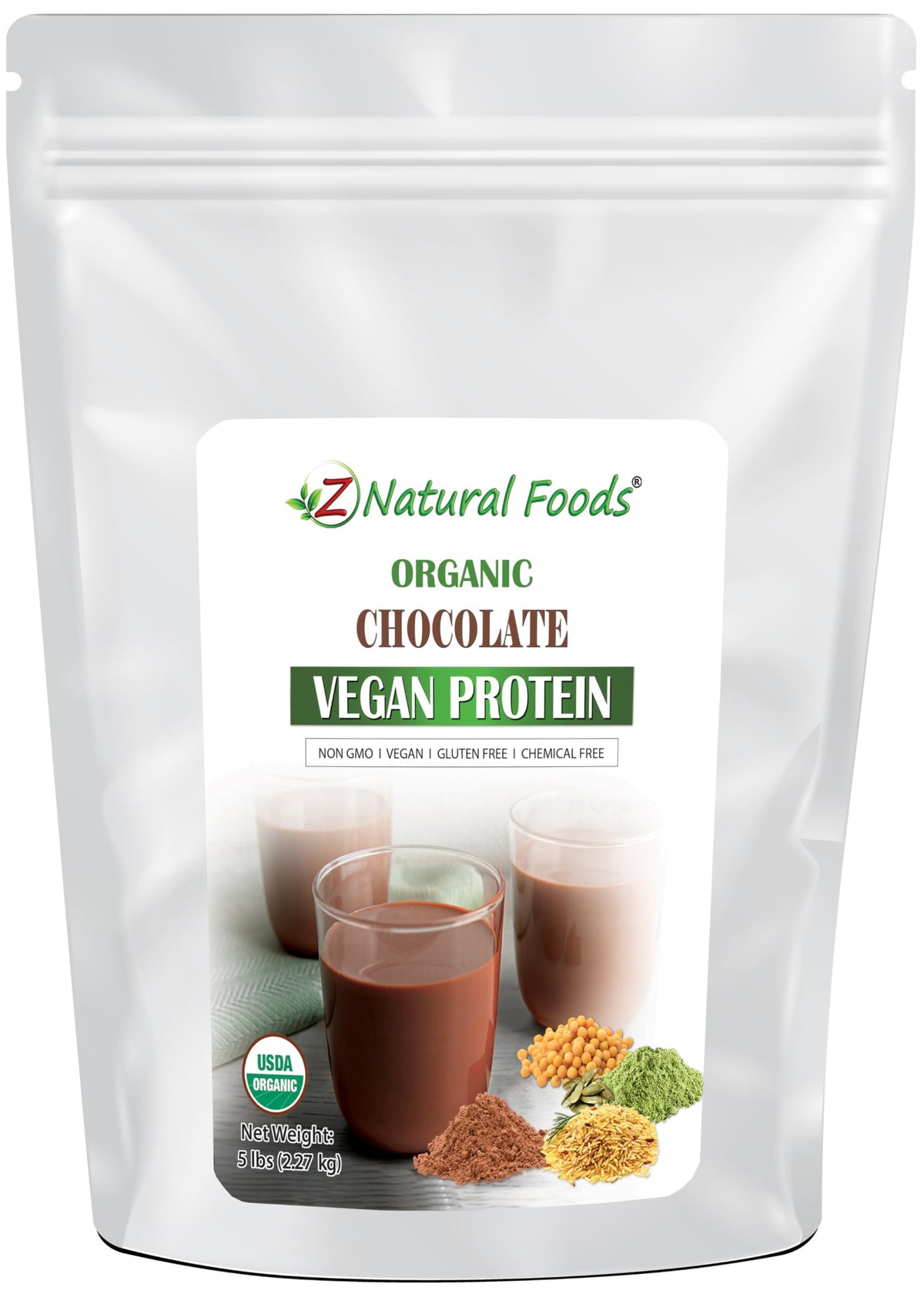 Z Natural Foods Organic Chocolate Vegan Protein Powder - 80 Pound