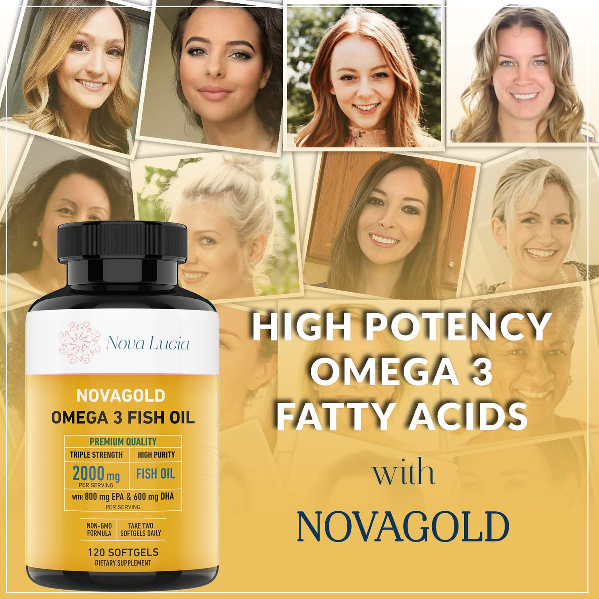 Nova Lucia Omega 3 Fish Oil 2000mg EPA DHA - 120 Softgels - image 5