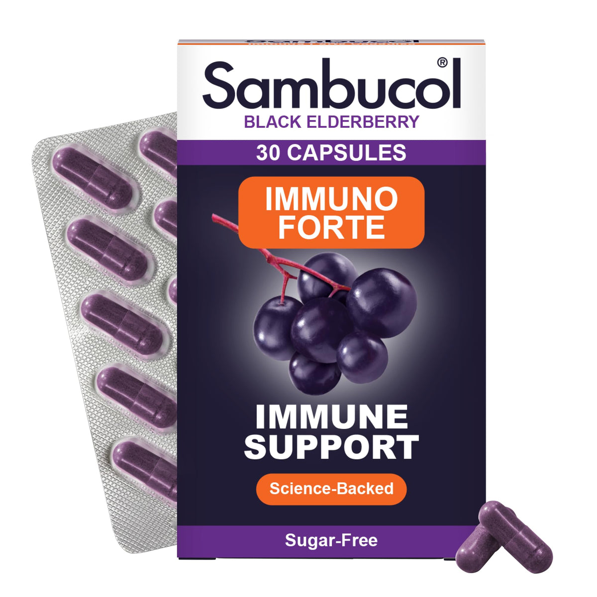 Sambucol Immuno Forte Black Elderberry Immune Support - 30 Capsules