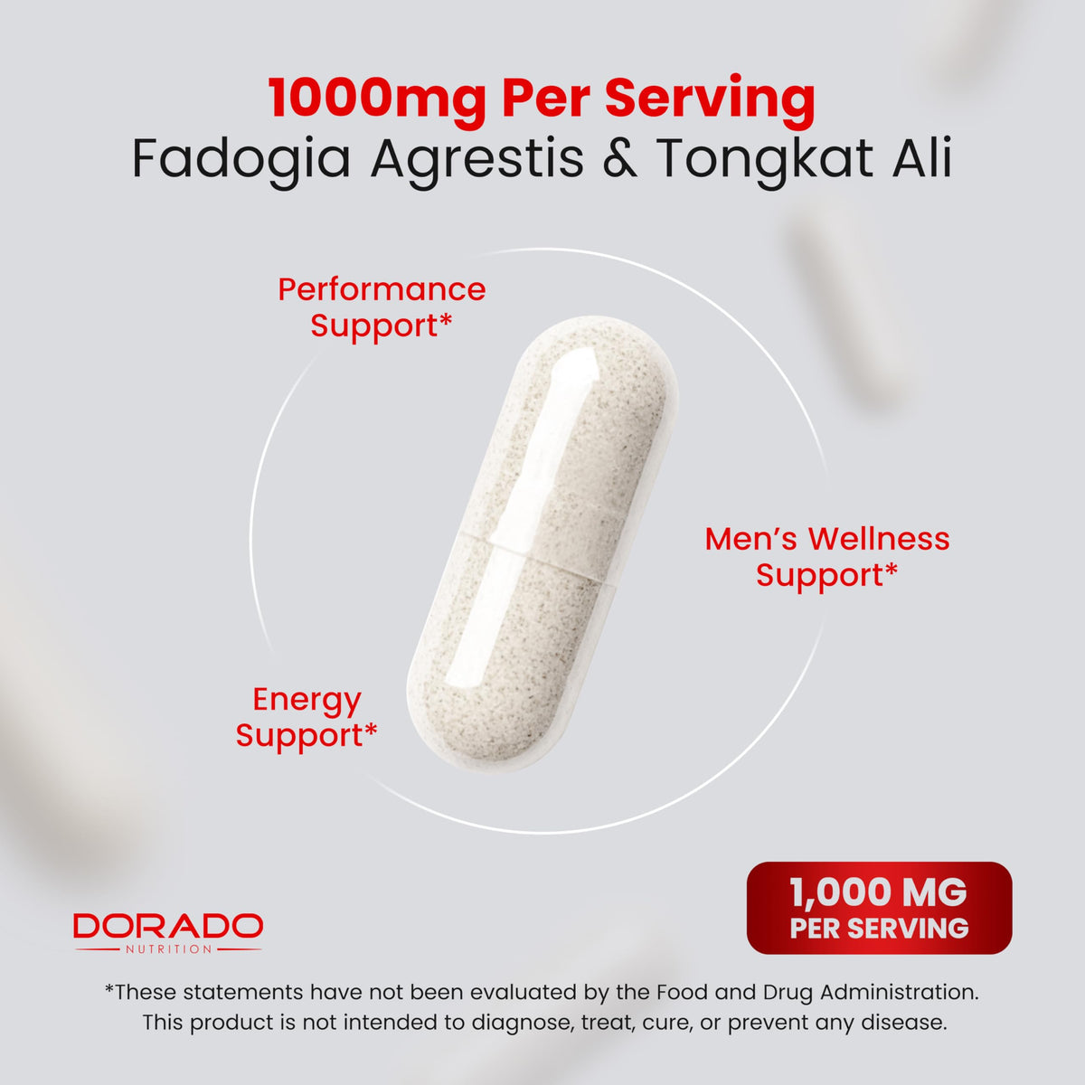 Dorado Nutrition Fadogia Agrestis & Tongkat Ali - 120 Capsules - image 4