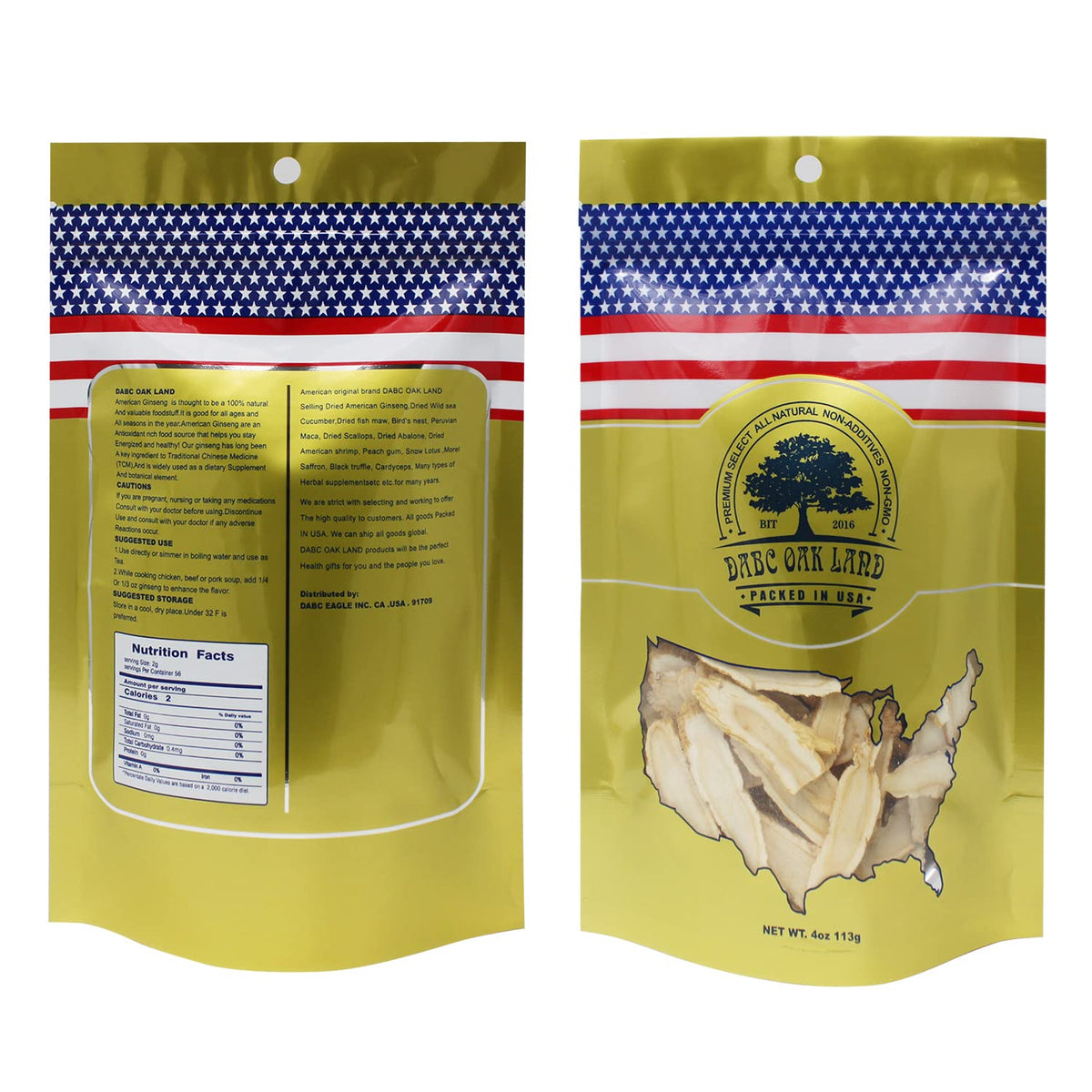 DABC OAK LAND American Ginseng Slices Wisconsin Grown - 113g - image 2