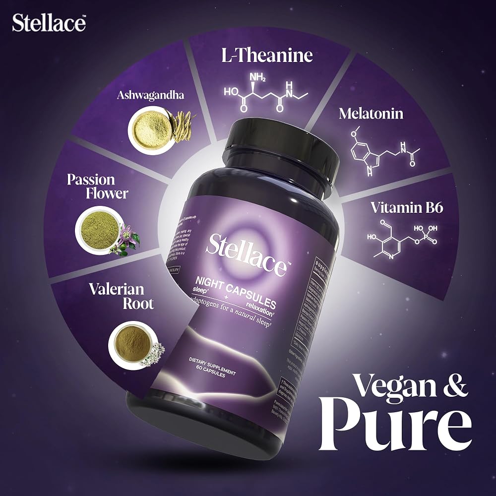 stellace Premium Sleep Supplement Vegan Capsules - 60 Count - image 3