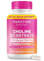 Pink Stork Choline Bitartrate 550 mg Prenatal - 30 Capsules