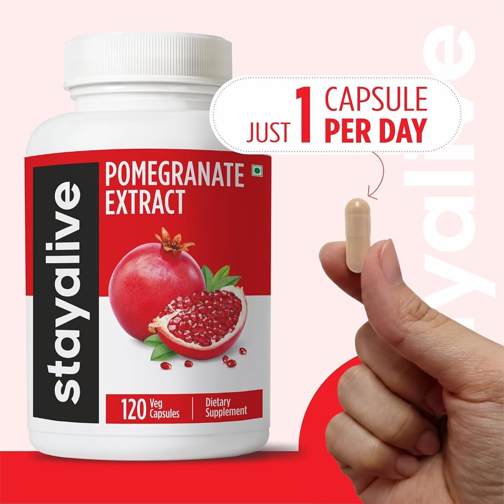 STAY ALIVE Pomegranate Extract Capsules 20:1 - 120 Count - image 7