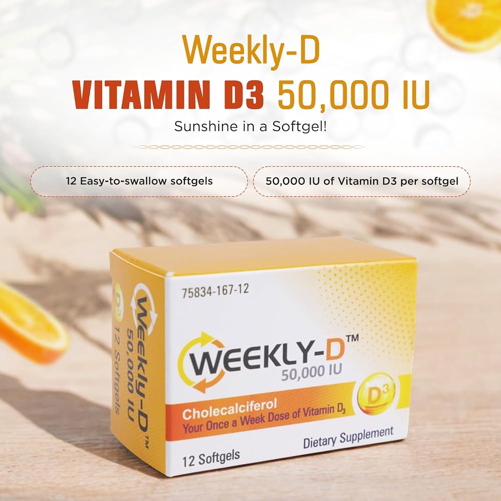 Nivagen Weekly-D Vitamin D3 50,000 IU Softgels - 12 Count - image 2