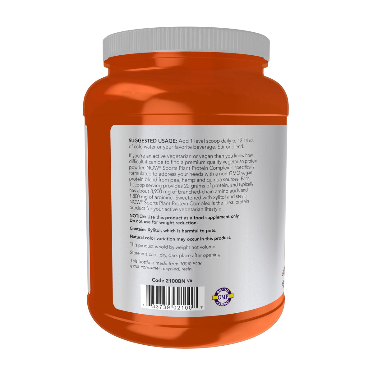 NOW Sports Plant Protein Complex 22g Chocolate Mocha - 2 lbs - image 3