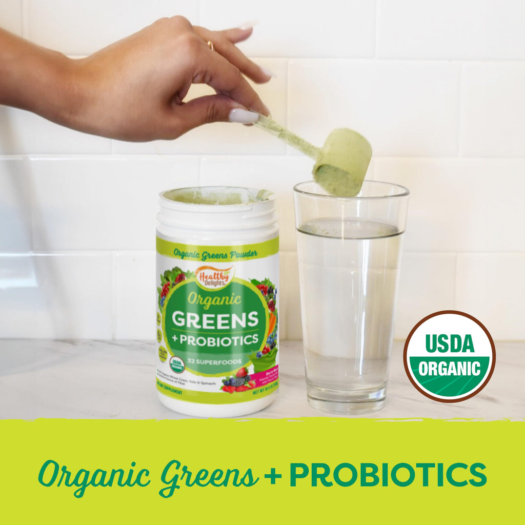 Healthy Delights Organic Greens + Probiotics Powder - 30 Servings - image 7
