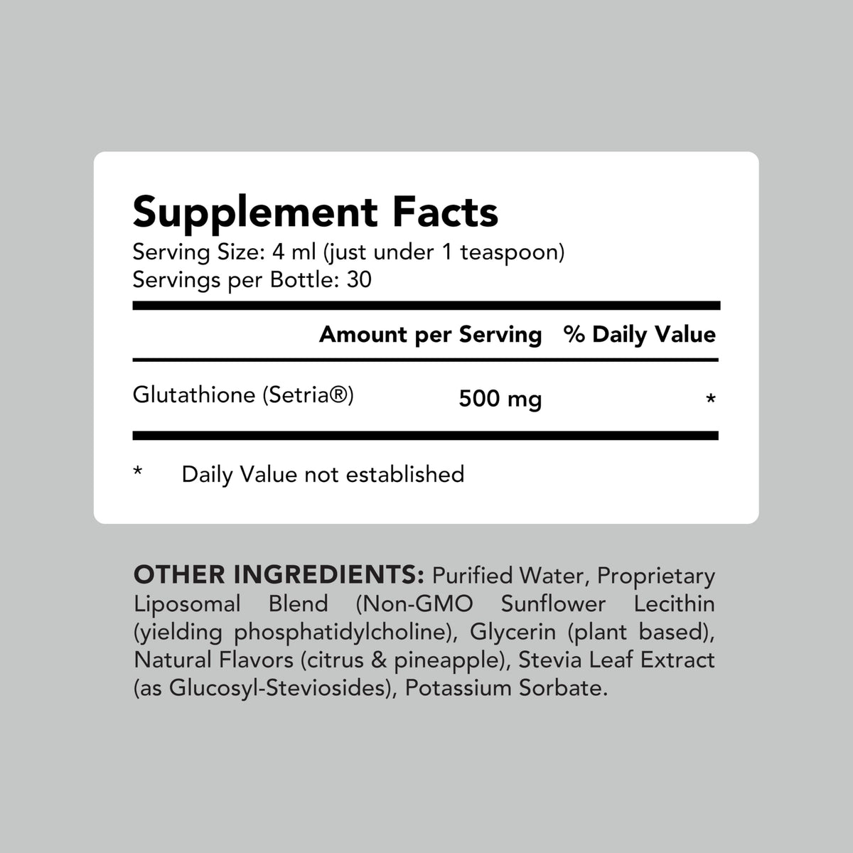 AMANDEAN Liposomal Glutathione 500mg Antioxidant Liquid - 4 Fl Oz - image 5