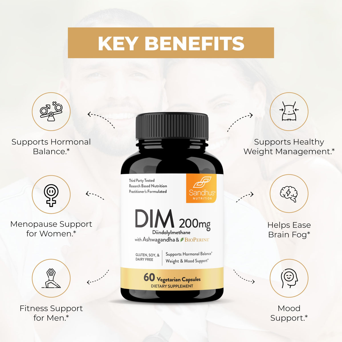 Sandhu's DIM Supplement 200 mg Hormone Balance - 60 Capsules - image 4