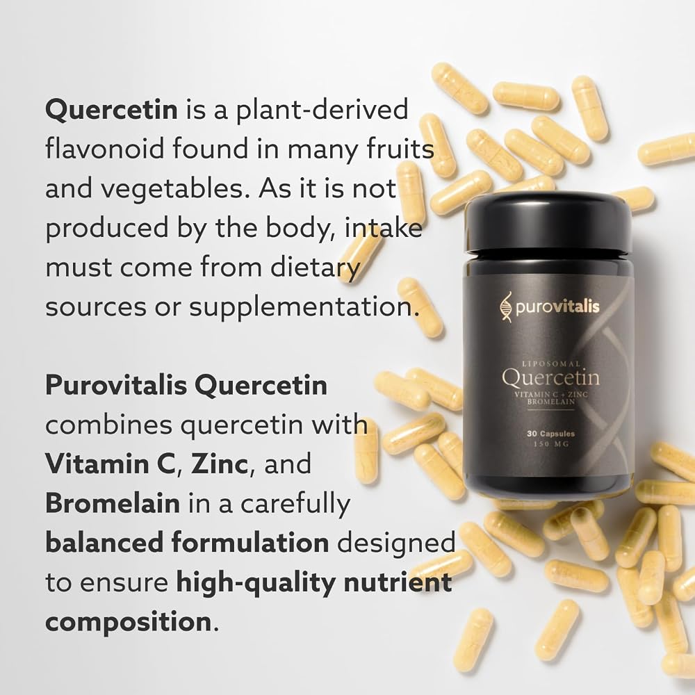 PUROVITALIS Liposomal Quercetin 150mg Immune Support - 30 Capsules - image 7