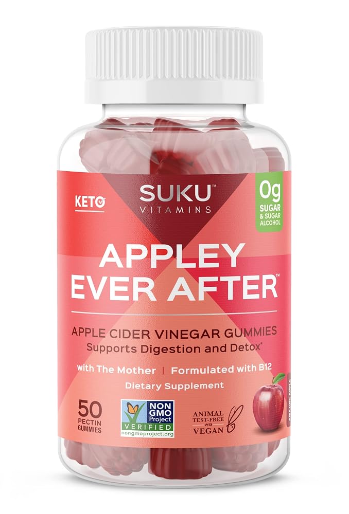 SUKU Apple Cider Vinegar Gummies with Mother, Sugar Free - 50 Gummies