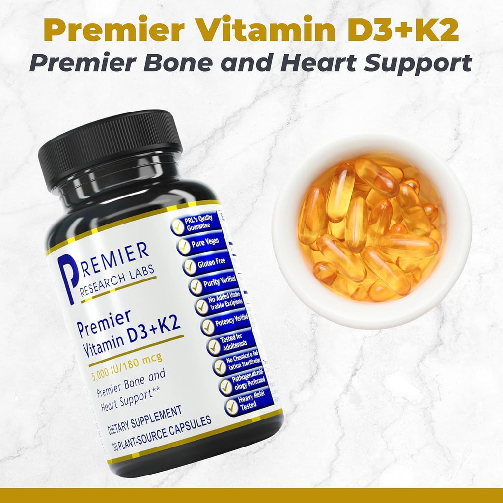 Premier Research Labs Vitamin D3 + K2 - 30 Capsules - image 2