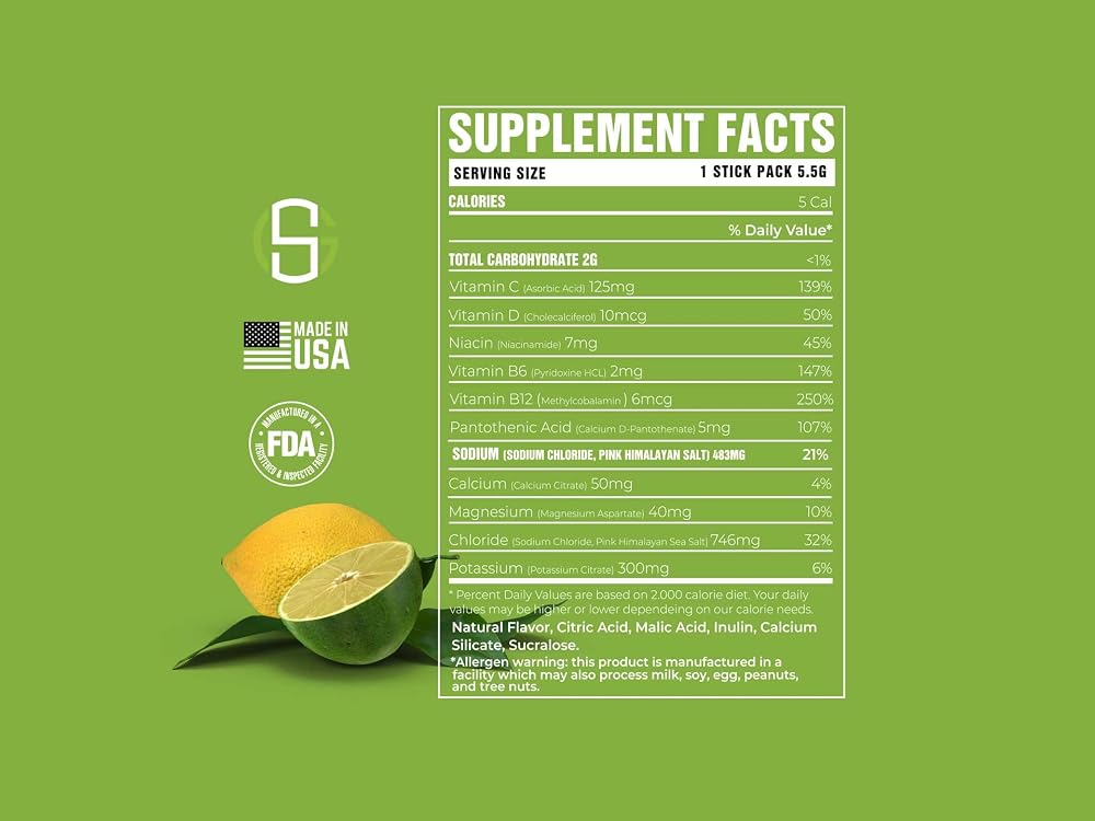 Strokes Gained Lemon Lime Electrolyte Powder - 20 Stick Packs - image 4