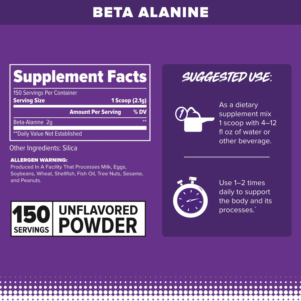 FINAFLEX Beta Alanine Powder Unflavored - 150 Servings - image 3