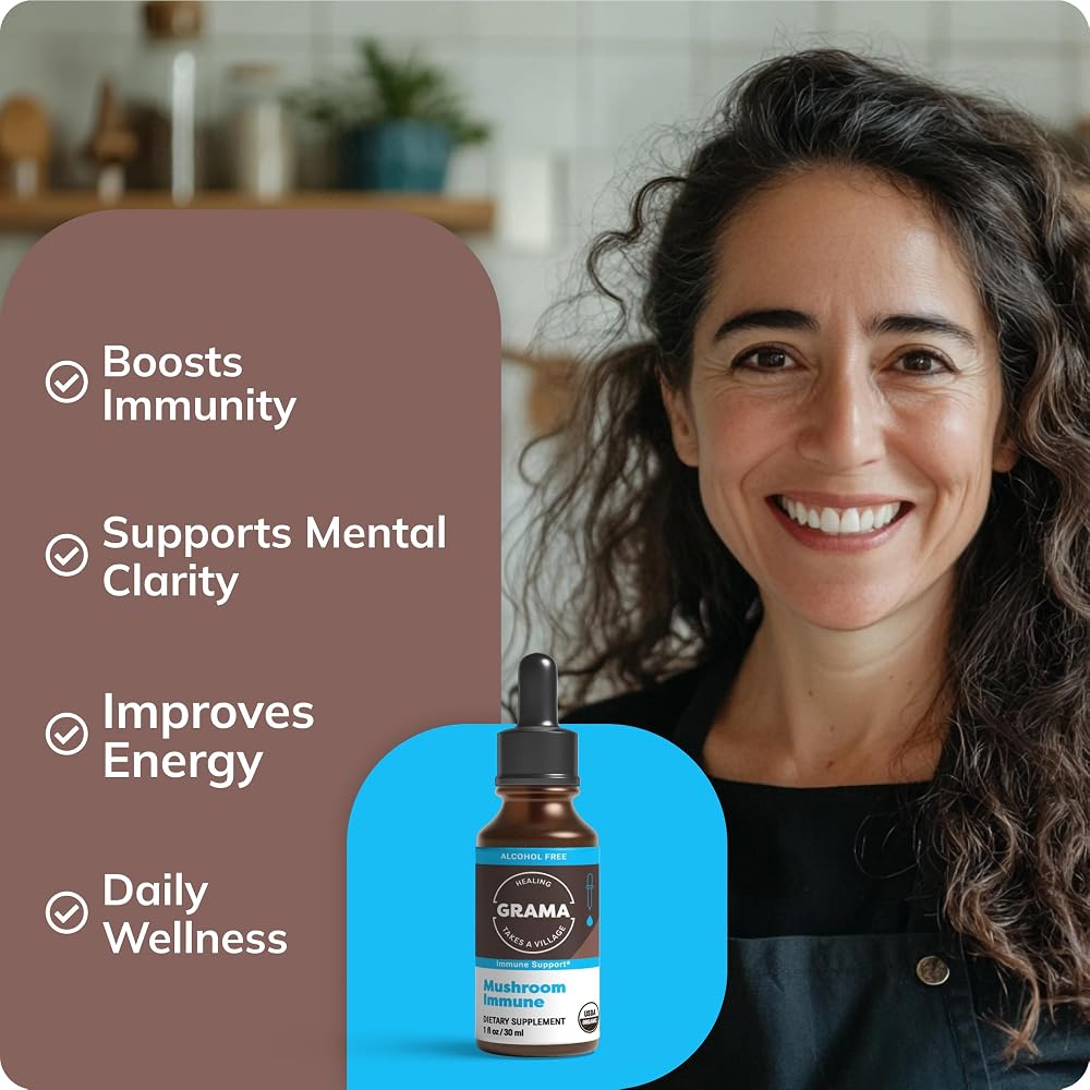 Grama Wellness Organic Mushroom Immune Liquid Drops - 1 fl oz - image 2