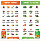 Simply Nature's Pledge Fruits & Vegetables Supplement - 180 Capsules - image 4
