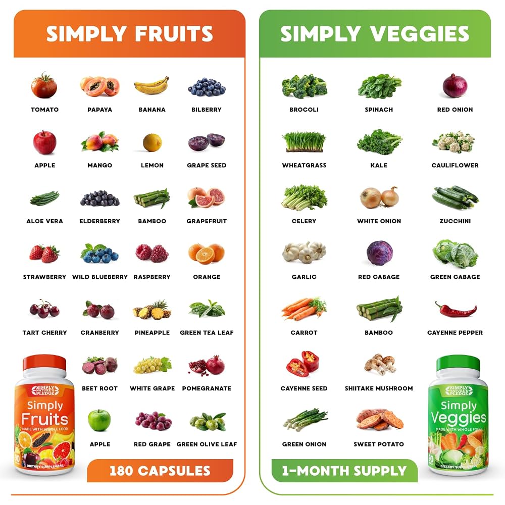 Simply Nature's Pledge Fruits & Vegetables Supplement - 180 Capsules - image 4