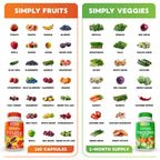 Simply Nature's Pledge Fruits & Vegetables Supplement - 180 Capsules - image 4